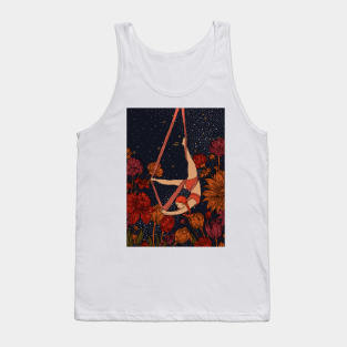 Aerial Yoga Girl Flower Cosmic Galaxy Tank Top